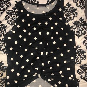 Black polka dot tank top